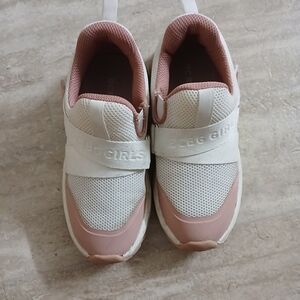 BCBG Pink and White Sneakers Slip-On Comfort Girls Size 13